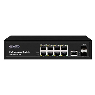 Коммутатор OSNOVO SW-80800 SW-80802(150W) 10 ports