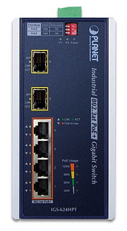 Коммутатор Planet IGS-624 IGS-624HPT 6 ports